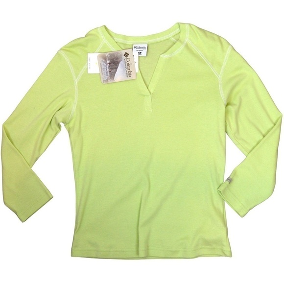 Columbia 3/4 Sleeve Lepley Henley Top, Margarita Color - Size Small NEW - Picture 1 of 9